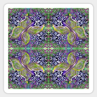 green and purple butterfly with swirly pattern Sticker